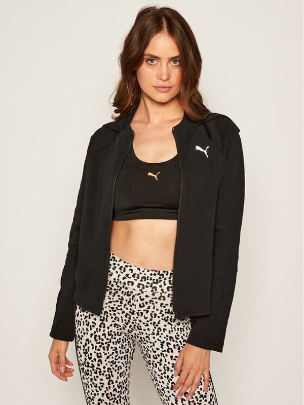 Puma Puma Majica dugih rukava Evostripe Full-Zip Hoodie 583532 Crna Regular Fit