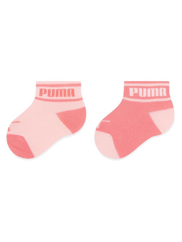 Puma Puma Set od 2 para dječjih visokih čarapa Baby Wording Sock 2P 935479 Ružičasta