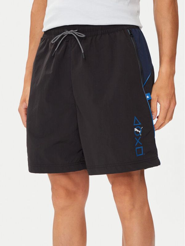 Puma Puma Sportske kratke hlače PLAYSTATION 624703 Crna Loose Fit