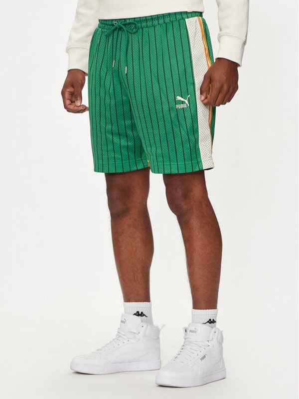 Puma Puma Sportske kratke hlače T7 624394 Zelena Relaxed Fit