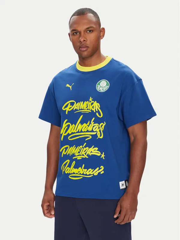 Puma Puma T-shirt CWC Hoops x Palmeiras 631704 Plava Regular Fit