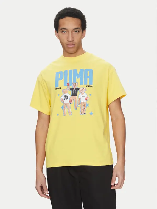 Puma Puma T-shirt Dylan's World 630257 Žuta Regular Fit