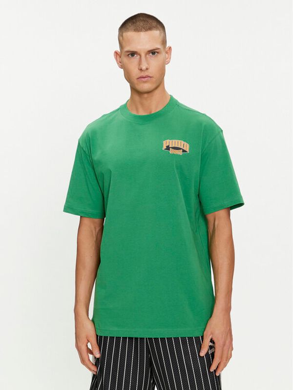 Puma Puma T-shirt For The Fanbase Graphic 624395 Zelena Relaxed Fit