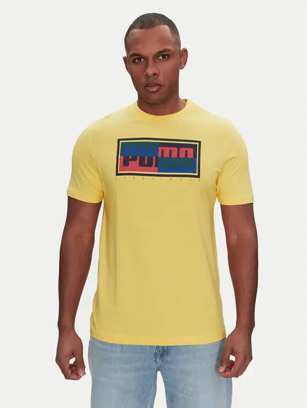 Puma Puma T-shirt Graphics Box 684827 Žuta Regular Fit