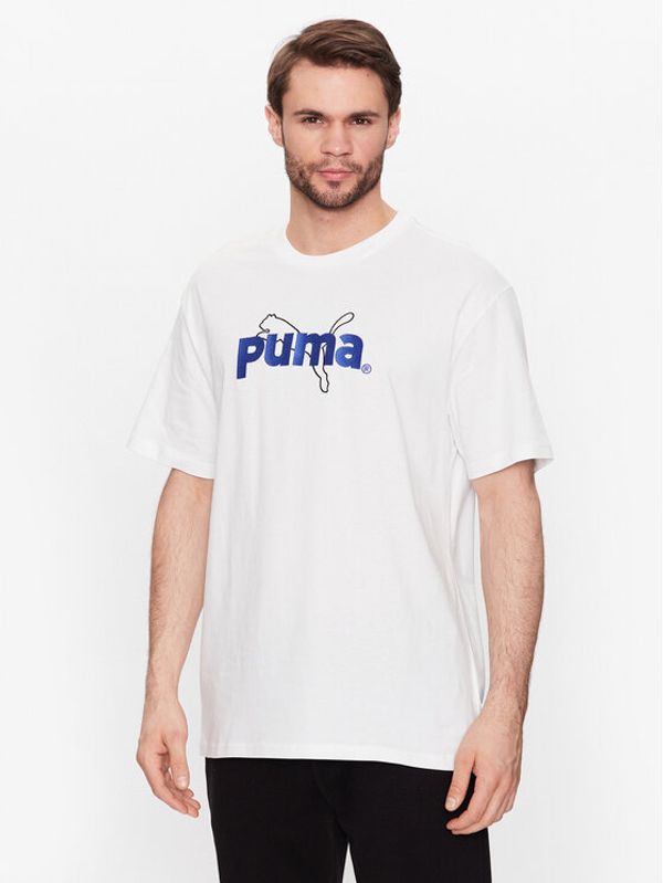 Puma Puma T-shirt Team Graphic 538256 Bijela Relaxed Fit
