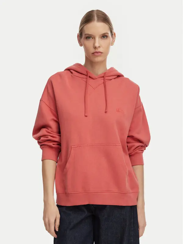 Quiksilver Quiksilver Majica dugih rukava Esential Hoodie EQWFT03191 Koraljna Regular Fit
