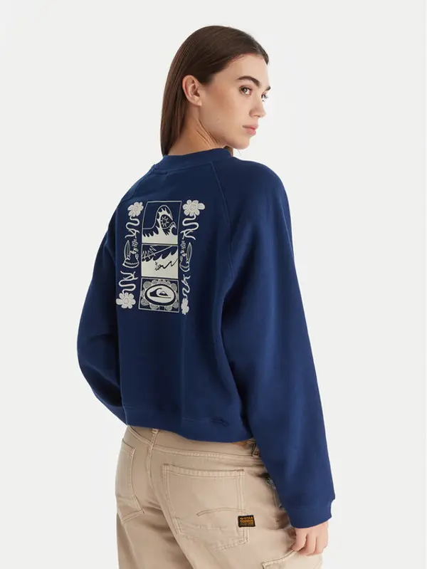 Quiksilver Quiksilver Majica dugih rukava Graphic Crew EQWFT03198 Tamnoplava Regular Fit