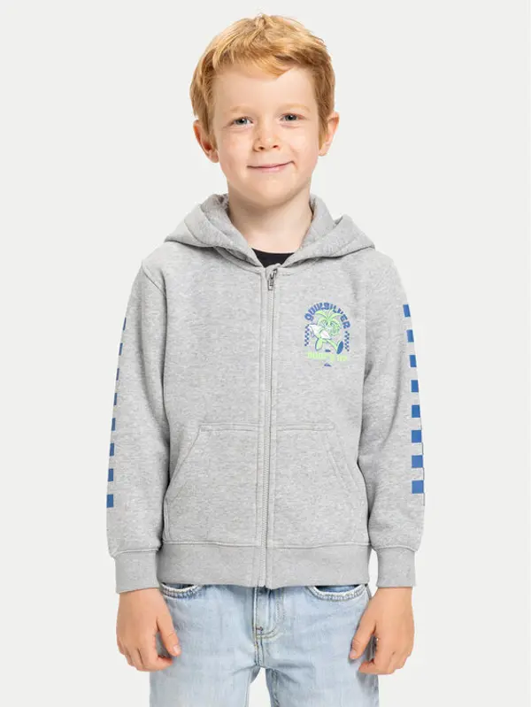 Quiksilver Quiksilver Majica dugih rukava Graphic Zips EQKFT03407 Siva Regular Fit