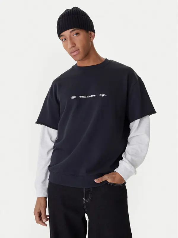 Quiksilver Quiksilver Majica dugih rukava Openbar Crew EQYFT05154 Crna Oversize