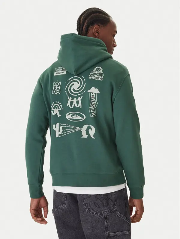 Quiksilver Quiksilver Majica dugih rukava Salt Water Graphic EQYFT05126 Zelena Comfort Fit