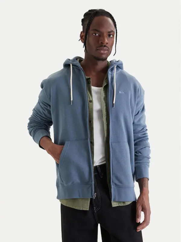Quiksilver Quiksilver Majica dugih rukava Salt Water Zip EQYFT05160 Plava Comfort Fit