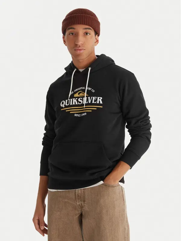 Quiksilver Quiksilver Majica dugih rukava Screen Fleece Classic EQYFT05137 Crna Regular Fit