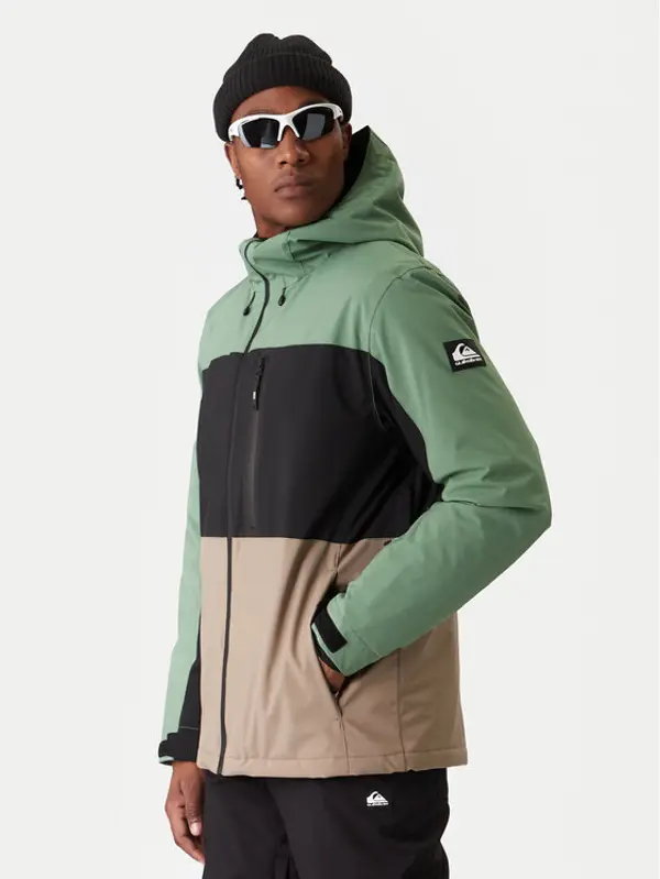 Quiksilver Quiksilver Snowboard jakna Sycamore Block EQYTJ03503 Zelena Relaxed Fit