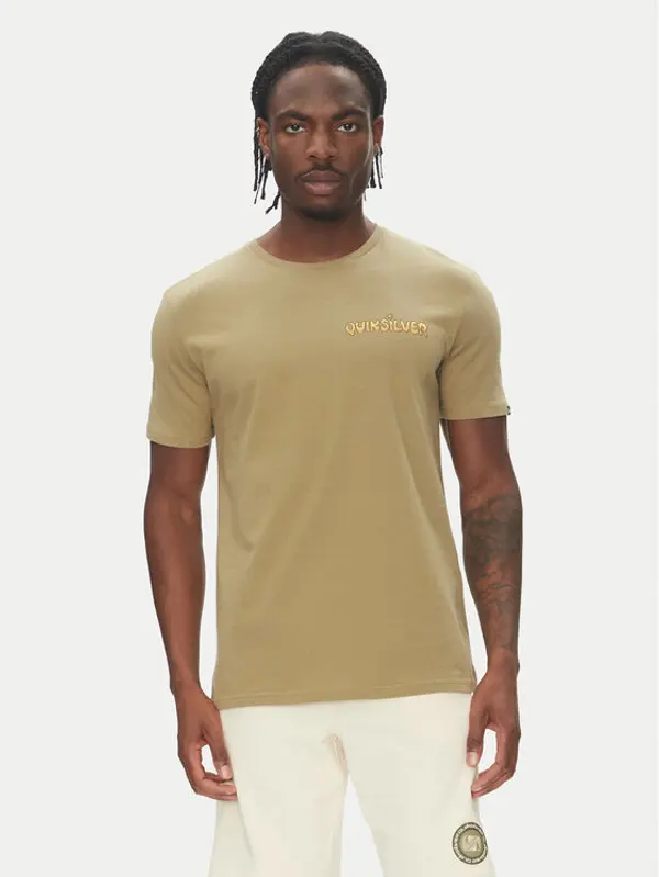 Quiksilver Quiksilver T-shirt Ev Disconnect Effects EQYZT08049 Kaki Regular Fit