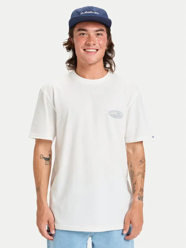 Quiksilver Quiksilver T-shirt Evo Border Lines EQYZT08191 Bijela Regular Fit