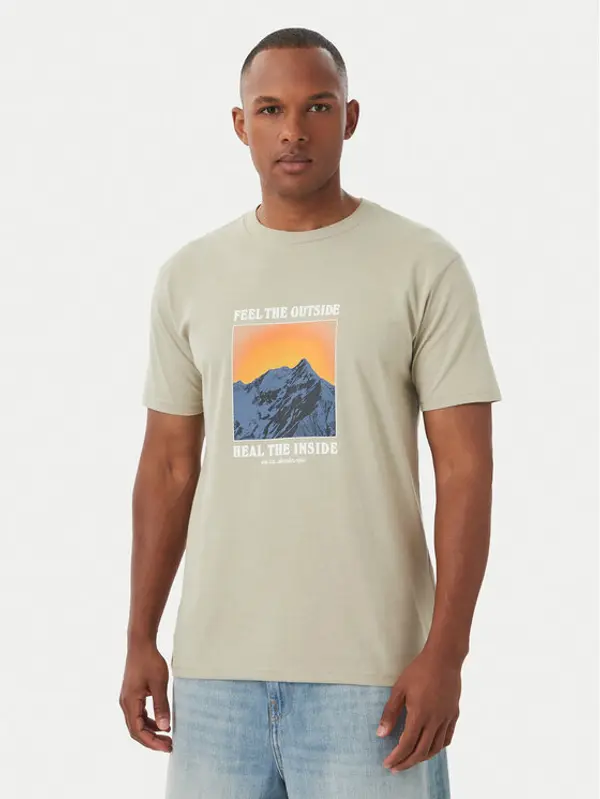 Quiksilver Quiksilver T-shirt Feel The Outside EQYZT08004 Bež Regular Fit