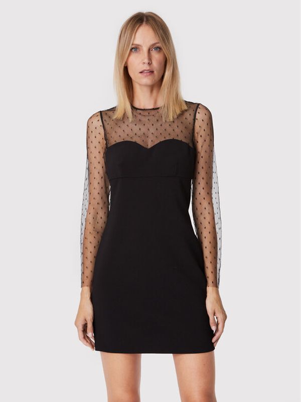 Red Valentino Red Valentino Koktel haljina 1R3VAES5 Crna Slim Fit