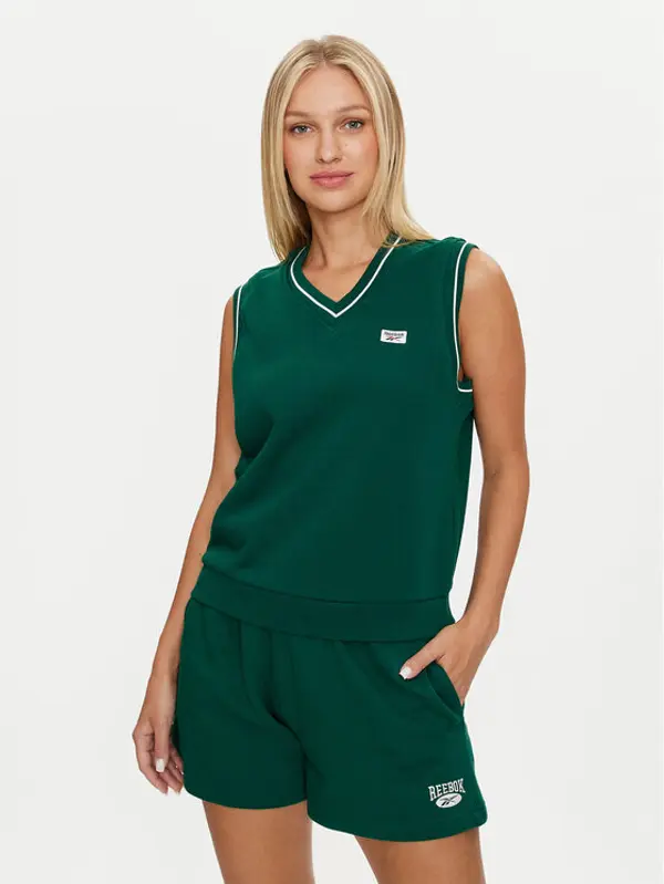 Reebok Reebok Džemper Cl Cs Vest 100075522 Zelena Regular Fit