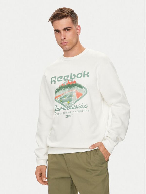 Reebok Reebok Majica dugih rukava Classic Court Sport 100075742 Bijela Regular Fit