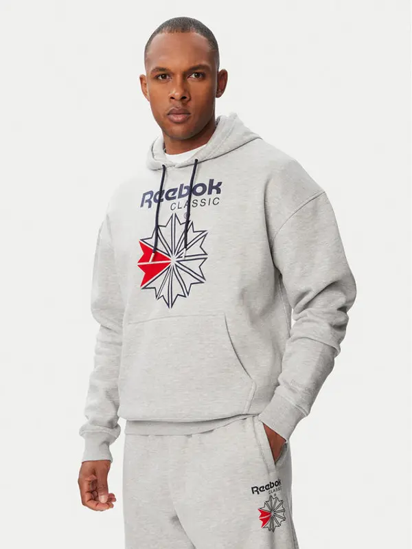 Reebok Reebok Majica dugih rukava Hainrich RK25734CCM Svijetlo siva Regular Fit