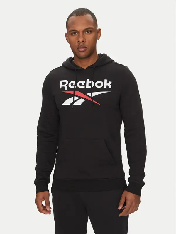 Reebok Reebok Majica dugih rukava Identhlty Big Logo 100221781 Crna Regular Fit