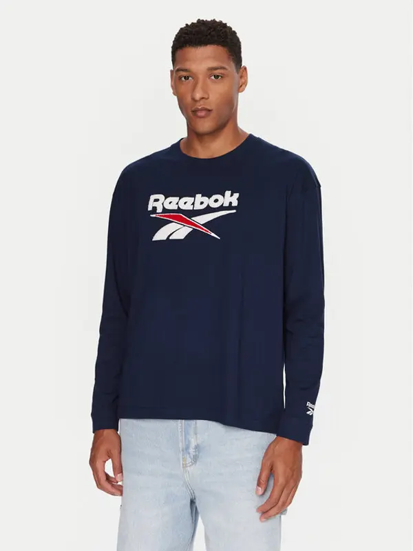 Reebok Reebok Majica dugih rukava RK25155CCM Tamnoplava Regular Fit