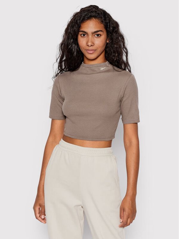 Reebok Reebok T-shirt HN6645 Smeđa Slim Fit