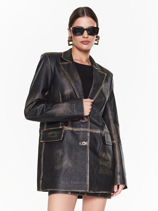 Remain Remain Sakoi Washed Leather Boxy RM2043 Smeđa Regular Fit