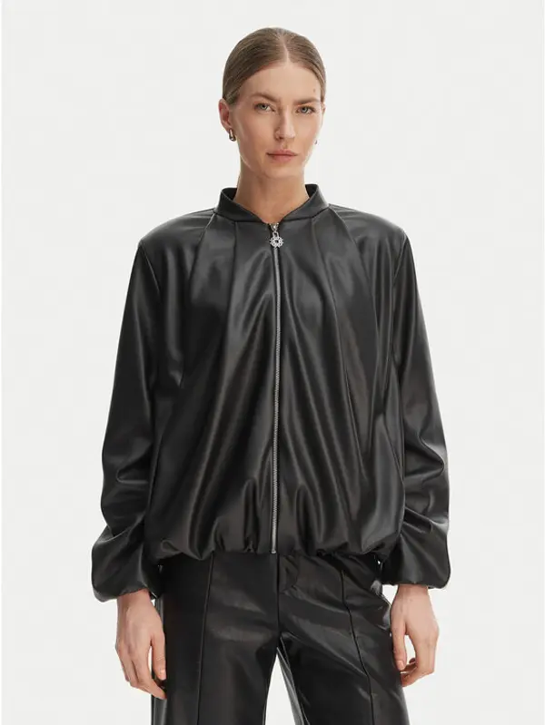 RINASCIMENTO Rinascimento Jakna od imitacije kože CFC0127530003 Crna Relaxed Fit