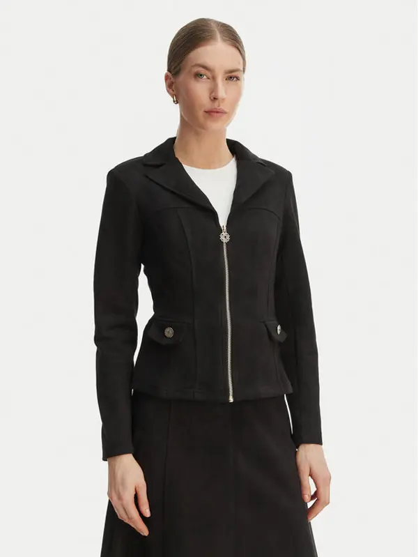 RINASCIMENTO Rinascimento Jakna od imitacije kože CFC0127914003 Crna Slim Fit
