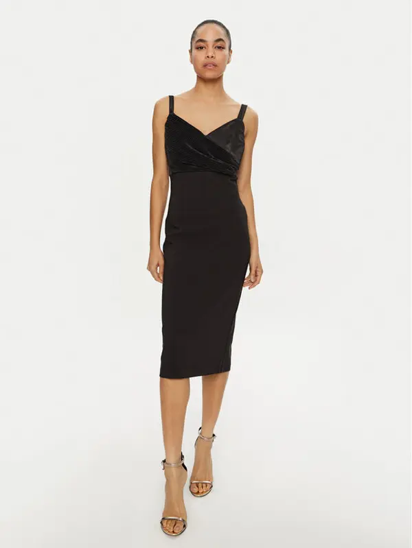 RINASCIMENTO Rinascimento Koktel haljina CFC0019703002 Crna Slim Fit