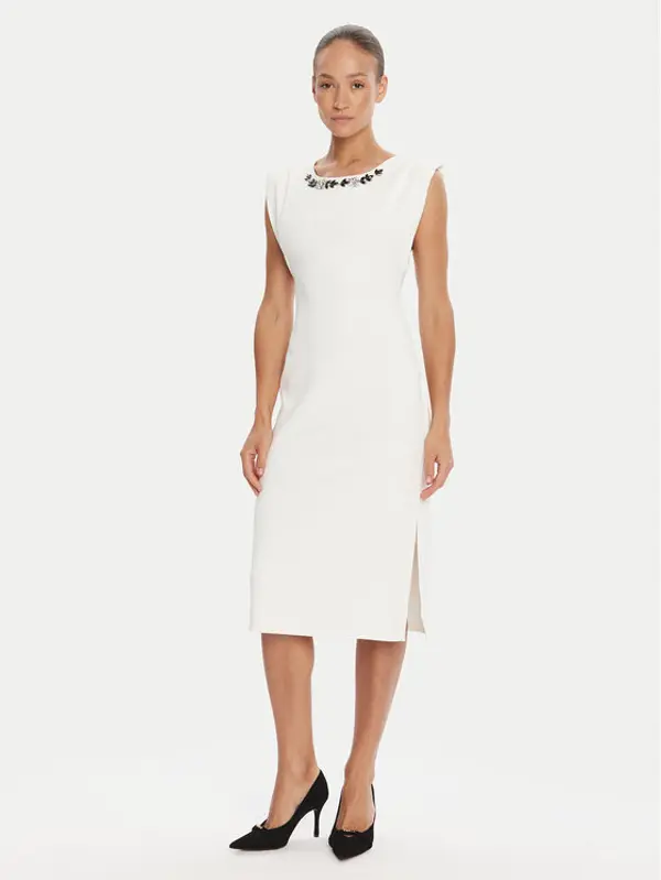 RINASCIMENTO Rinascimento Koktel haljina CFC0020043002 Bijela Slim Fit