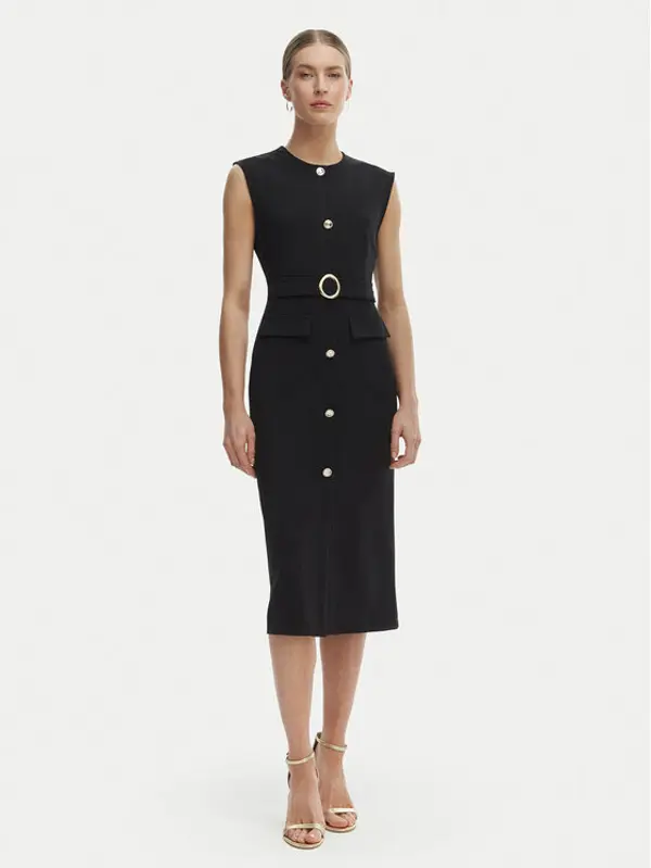 RINASCIMENTO Rinascimento Koktel haljina CFC0020278002 Crna Slim Fit