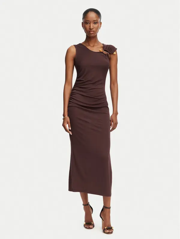 RINASCIMENTO Rinascimento Koktel haljina CFC0020352002 Smeđa Slim Fit