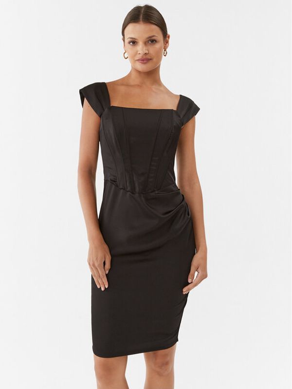 Rinascimento Rinascimento Koktel haljina CFC0115251003 Crna Slim Fit