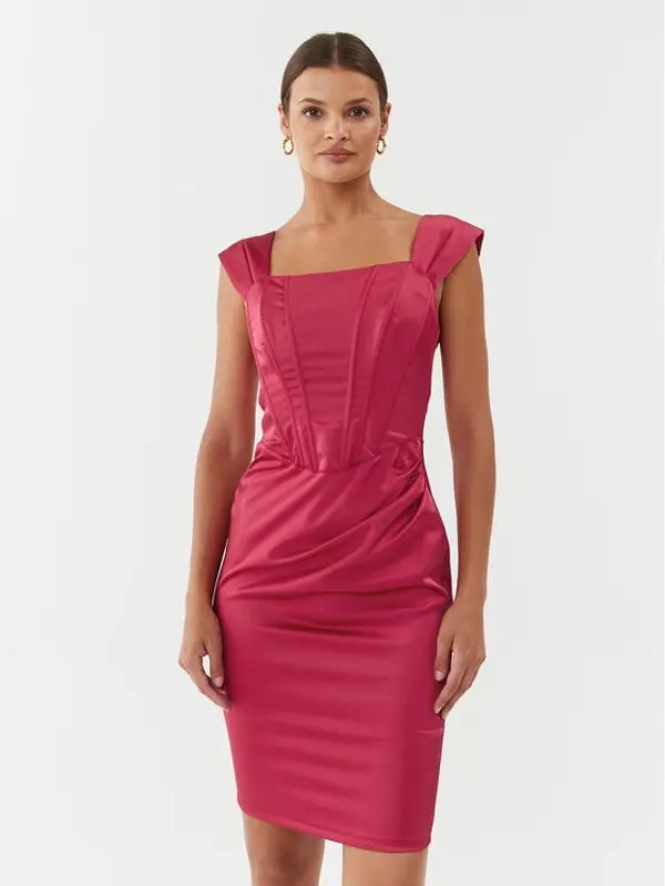 RINASCIMENTO Rinascimento Koktel haljina CFC0115251003 Ružičasta Slim Fit