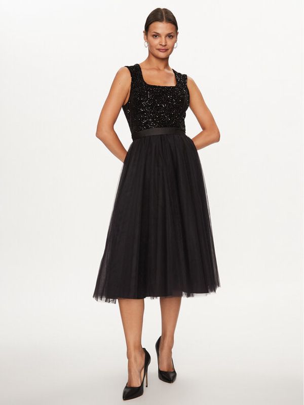 Rinascimento Rinascimento Koktel haljina CFC0115310003 Crna Regular Fit