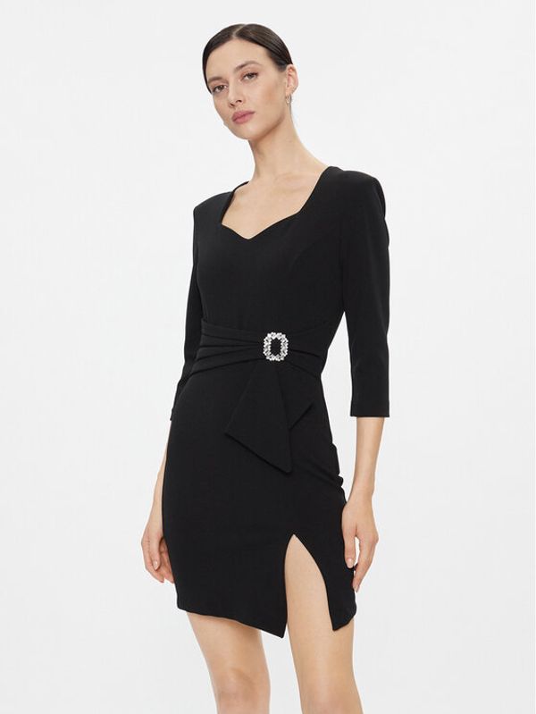 Rinascimento Rinascimento Koktel haljina CFC0116131003 Crna Slim Fit