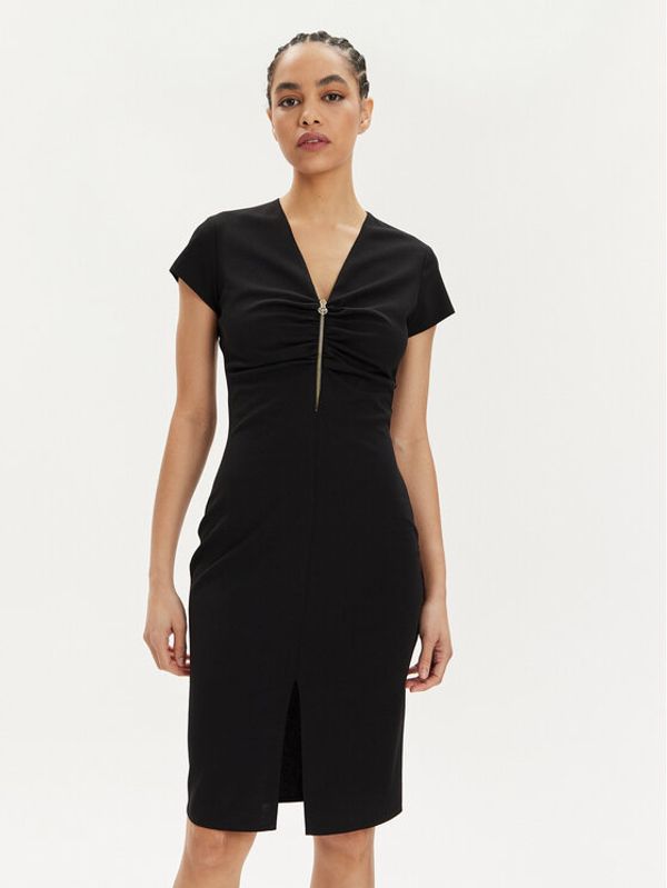 Rinascimento Rinascimento Koktel haljina CFC0117728003 Crna Slim Fit