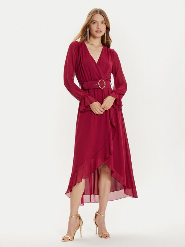 Rinascimento Rinascimento Koktel haljina CFC0121218003 Tamnocrvena Regular Fit