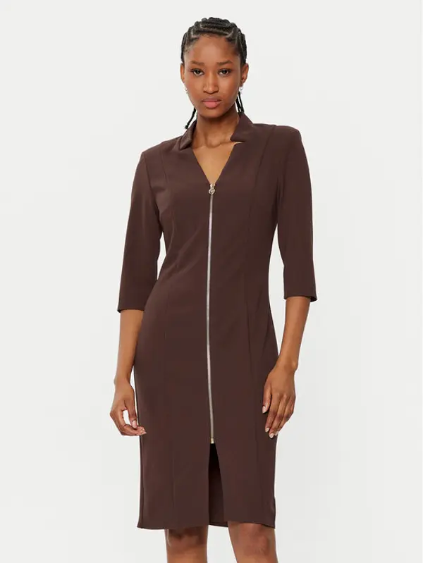 RINASCIMENTO Rinascimento Koktel haljina CFC0121893003 Smeđa Slim Fit