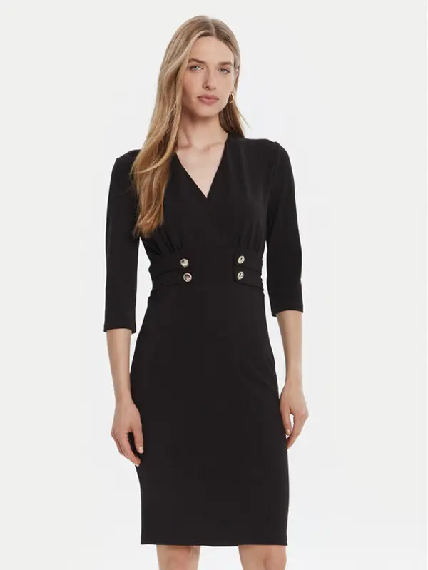 RINASCIMENTO Rinascimento Koktel haljina CFC0126151003 Crna Slim Fit