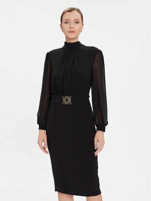 RINASCIMENTO Rinascimento Koktel haljina CFC0126210003 Crna Slim Fit