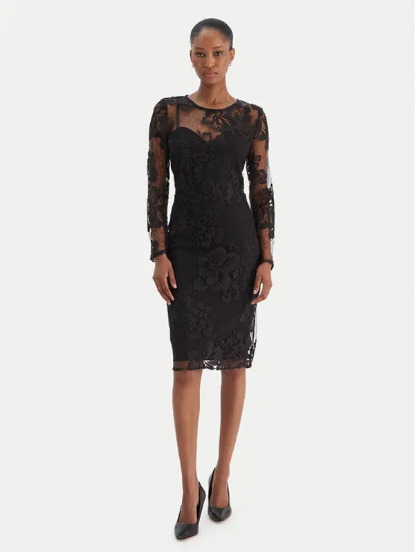 RINASCIMENTO Rinascimento Koktel haljina CFC0126401003 Crna Slim Fit