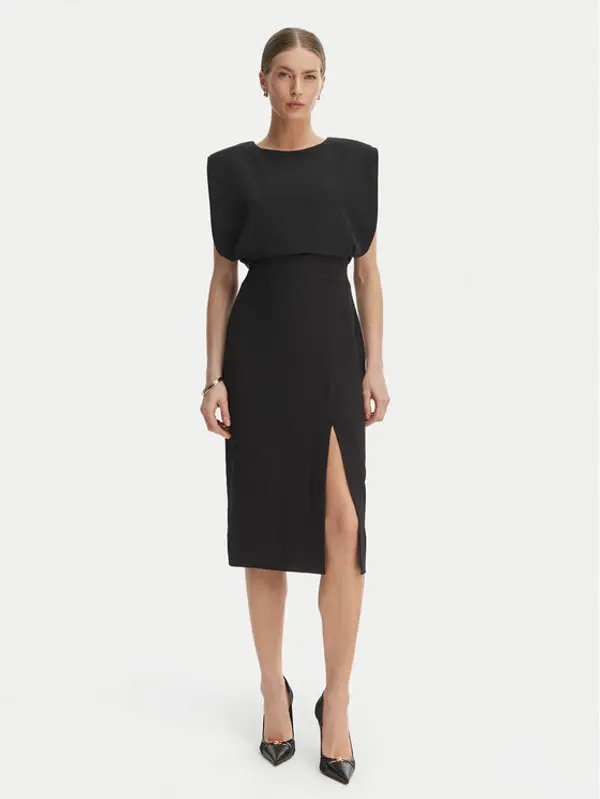 RINASCIMENTO Rinascimento Koktel haljina CFC0127570003 Crna Slim Fit