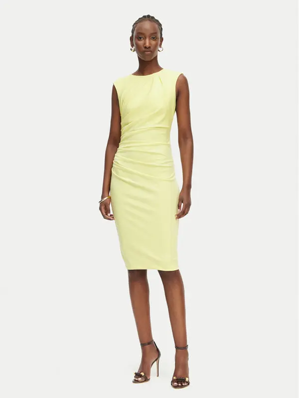 RINASCIMENTO Rinascimento Koktel haljina CFC0127683003 Svijetlo žuta Slim Fit