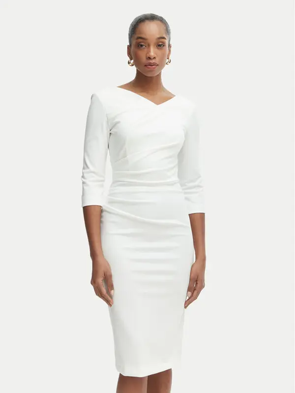 RINASCIMENTO Rinascimento Koktel haljina CFC0127699003 Bijela Slim Fit