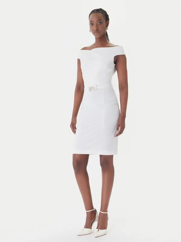 RINASCIMENTO Rinascimento Koktel haljina CFC0127755003 Bijela Slim Fit