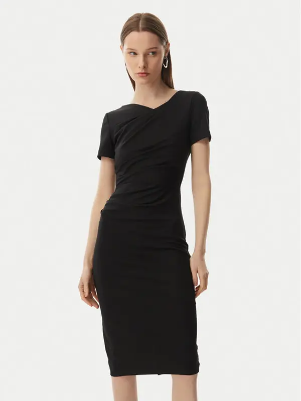 RINASCIMENTO Rinascimento Koktel haljina CFC0129420003 Crna Slim Fit
