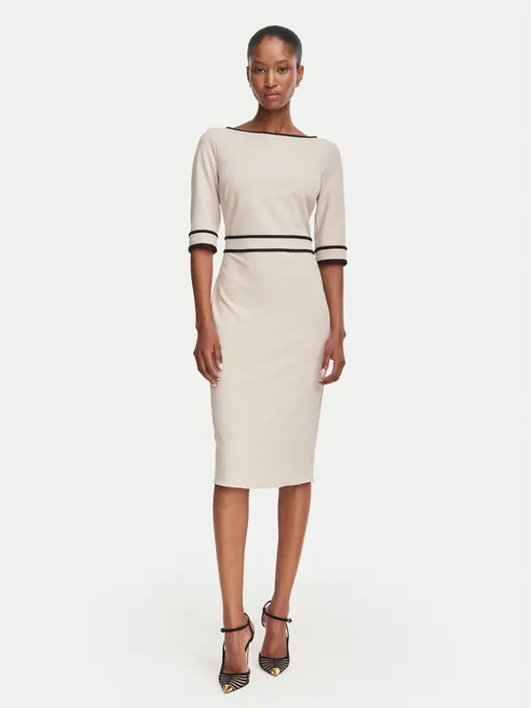 RINASCIMENTO Rinascimento Koktel haljina CFC0131086003 Bež Slim Fit